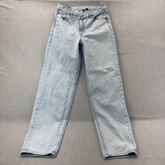 American Eagle Outfitters Denim - American Eagle Baggy Straight Jeans Light Wash Denim Size 2 Super High Rise
